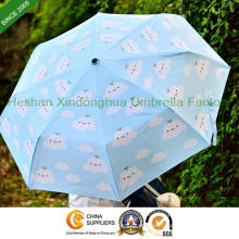 21" digital impresión paraguas plegable de la nube para damas (FU-3821SKY)